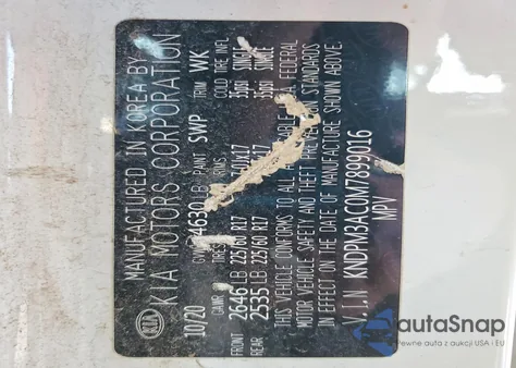 2021 Kia Sportage Lx из США, поврежденный, VIN KNDPM3AC0M7899016